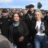 Sinn Féin president Mary Lou McDonald and Northern Ireland First Minister Michelle O’Neill attend a community event in support of the Garvaghy Road residents in the Drumcree parade dispute
