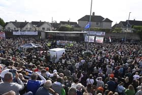 Residents blocking Garvaghy Road