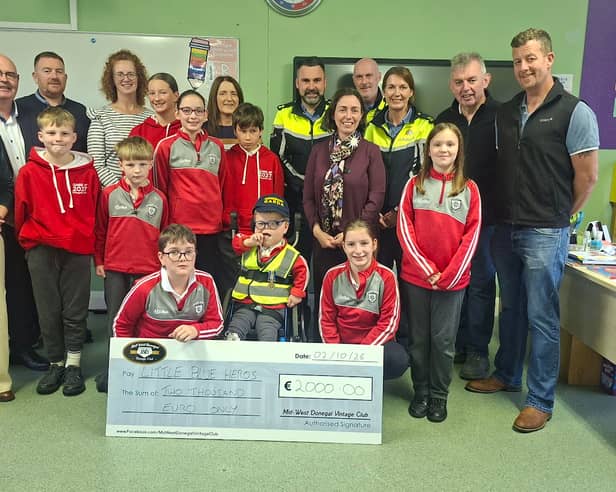Cheque presentation at Killaghtee National School
