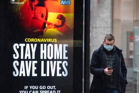 Coronavirus signage reading 'Stay home, save lives'