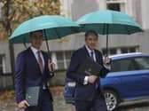 Public Expenditure Minister Jack Chambers and Finance Minister Simon Harris on Budget day