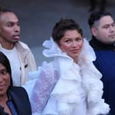 Zendaya showcased her pixie cut at the Louis Vuitton SS27 show