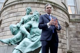 Simon Harris outside Leinster House