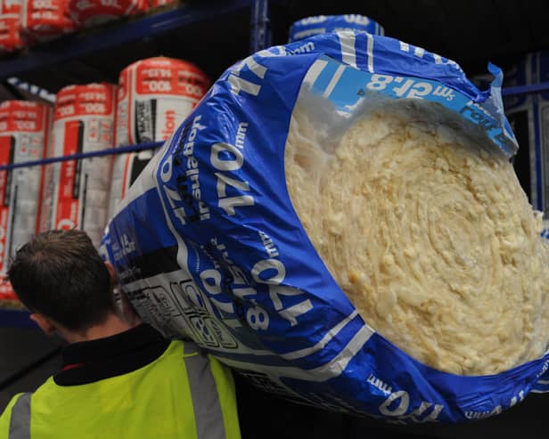 Man with home insulation