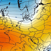 Weather map showing an 'interesting' event for Ireland