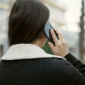 A woman on the phone