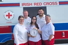 Irish Red Cross Cashel branch members: back row: Martin O'Keeffe and Gerard Buckley with Brid Lyons, Kate Kirwan and Anita Manton launching 'A Million Minutes’. Irish Red Cross volunteers give one million minutes of their time every month to support their communities during medical emergencies, storms, flooding and other crises