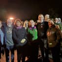 Cllr. Clare McConville-Walker, Vincent McAleenan (Garvaghy Road Residents’ Coalition, GRRC), Mary Lou McDonald TD, Cllr. Catherine Nelson, Terri Carvill (GRRC), Ruairí Ó Murchú TD and Linda O’Neill (GRRC) on the Garvaghy Road on Friday evening last