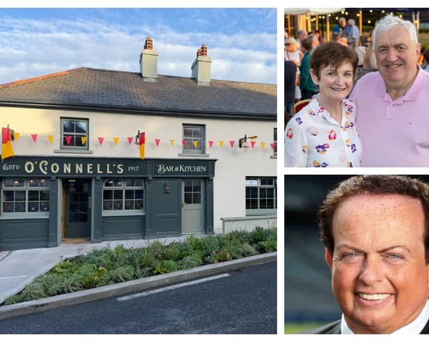 O'Connell's pub, restaurant and guesthouse in Cullohill; owners Anne-Marie and John Scanlan and Marty Morrissey.