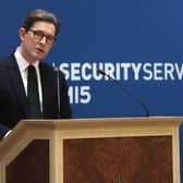 Director general of MI5 Sir Ken McCallum speaking at Thames House, the headquarters of the UK’s Security Service in London