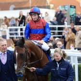 Jockey Ryan Moore, on board Darkness Falls, celebrates in the winner's enclosure after winning the Darley Dewhurst Stakes at Newmarket Racecourse. Picture date: Saturday October 10, 2026