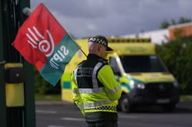 A SIPTU member out on strike. Stock photo.