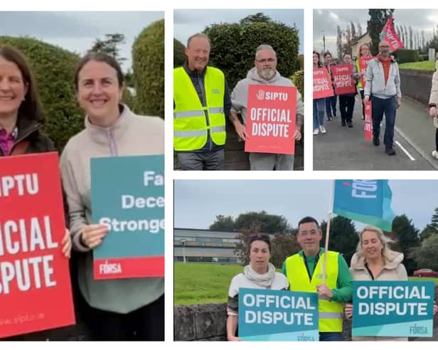 Striking workers in Kilkenny