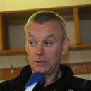 Ballinamore Sean O'Heslins manager Mark Henry chats after Sunday's final Picture: Willie Donnellan