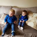 Noah Quish with Jayden English after the two boys had recovered from heart surgery