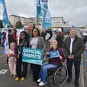 Public sector protestors taking part in today's official nationwide dispute with Mayor of Galway City Cllr Helen Ogbu and Labour Cllr John McDonagh.