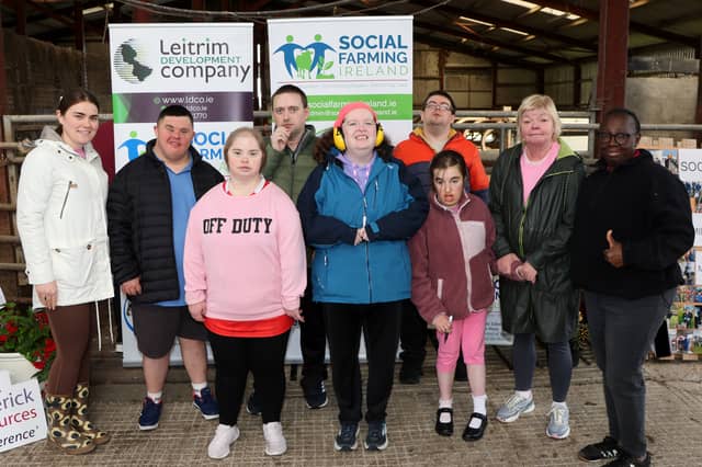 A group from St Joseph's Foundation, Charleville at the social farming open day in Effin