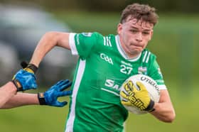 Cormac Moran in action for Aughnasheelin in the Fresh Today Junior A FC Semi-Final Picture: Stefan Hoare