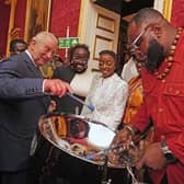 Charles and Khan Cordice play the steel drums