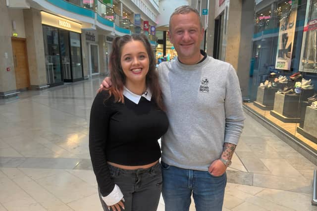 Racing driver Hanna Celsie and the show’s presenter PJ Gallagher in Dundalk