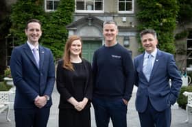 Thomas Boyd (Deputy General Manager), Sinead Monahan (Director of Sales & Marketing), Johnny Sexton and Mark Dunne, General Manager Mount Juliet Estate