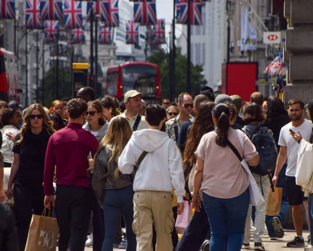 Shoppers on the high street