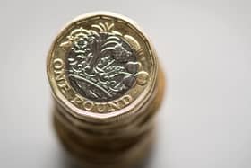 A pile of pound coins