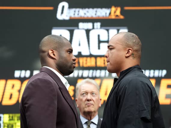 Daniel Dubois (left) and Fabio Wardley face off ahead of their rematch on Saturday