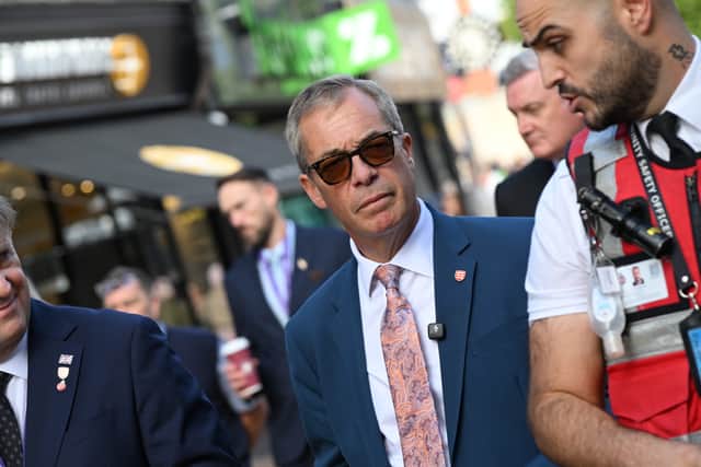 Nigel Farage during a walkabout in Chelmsford (Will Colebourne/PA)