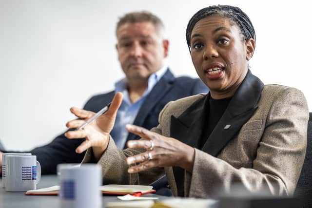 Conservative Party leader Kemi Badenoch at the Bank Accelerator Edinburgh (Lesley Martin/PA)