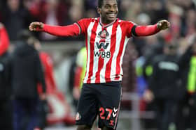Noah Sadiki celebrates scoring
