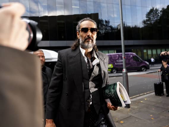 Russell Brand arriving at Southwark Crown Court on Thursday