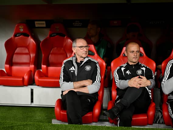 Celtic manager Martin O’Neill (left) at Estadio da Luz