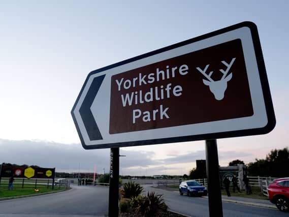 A sign at the entrance to Yorkshire Wildlife Park in Doncaster