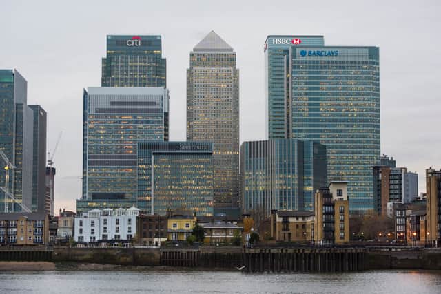 General view of Canary Wharf in London (Matt Crossick/PA)