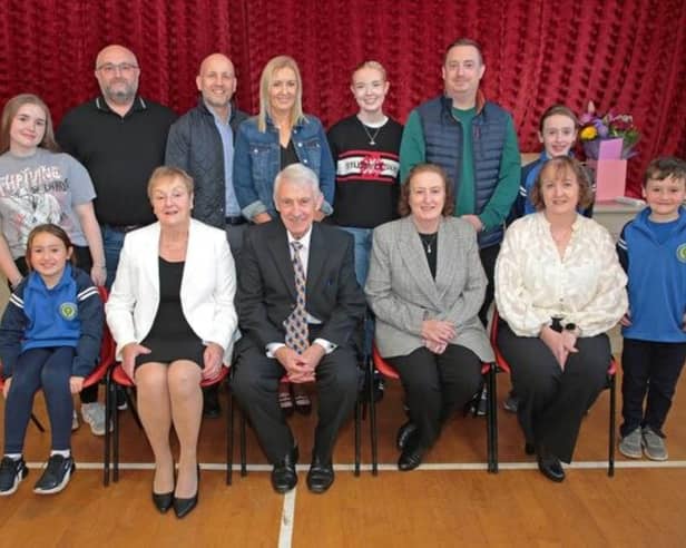 
Co-author 'ESB Lanesborough -The People Who Powered It' John Loughlin pictured with his family at the launch of the book last Thursday in St Mary’s parish hall, Lanesboro Picture: Shelley Corcoran