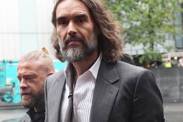 Russell Brand arriving at Southwark Crown Court (Jonathan Brady/PA)