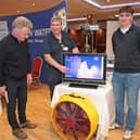 Paddy Flynn meets Paul and Jim Crossan of Crossan Energy at the Longford Leader / Longford Live Build and Renovate Expo 2026 in the Longford Arms Hotel