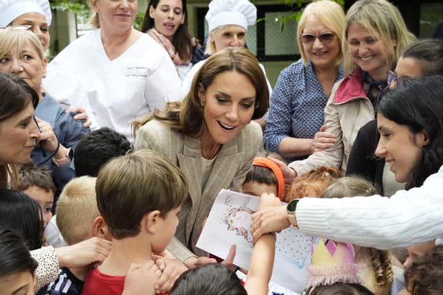 The Princess of Wales during her visit to a school in Reggio Emilia (Jordan Pettitt/PA)