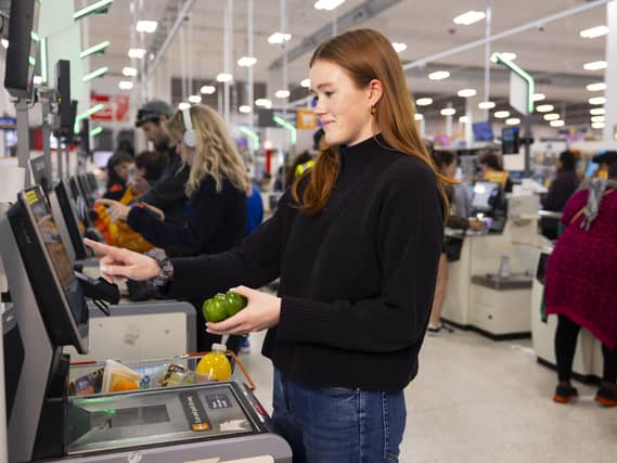 A shopper in Sainsbury's