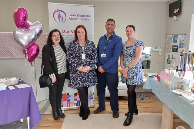 Jackie Carroll, Laois Chamber Alliance, Rona Curtis, LDAS community support worker, Onray Brainard, LCSP and Marina Ryan, deputy service director LDAS at their open morning, with treats donated by local businesses.