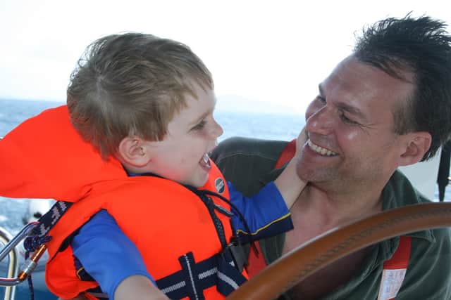 Quentin with his son Oakley in the BVIs – his ‘bucket list’ trip of a lifetime in June 2007 (Collect/PA Real Life)