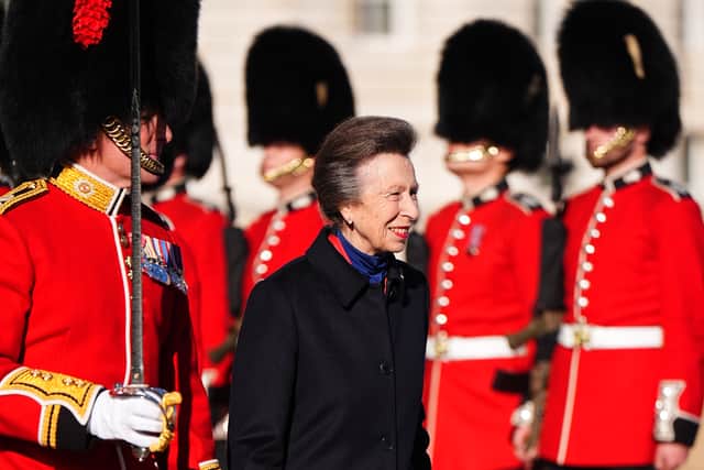 The Princess Royal, Senior Colonel of the Foot Guards, attending the centenary dedication of the Guards Memorial (Aaron Chown/PA)