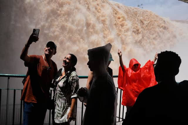 Authorities closed the walkway to the Devil’s Throat, the largest and most dramatic of the cascades (Jorge Saenz/AP)