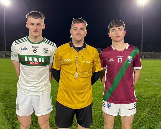 Captains Ben O'Connor and Ben McCann with referee Colin Bailey