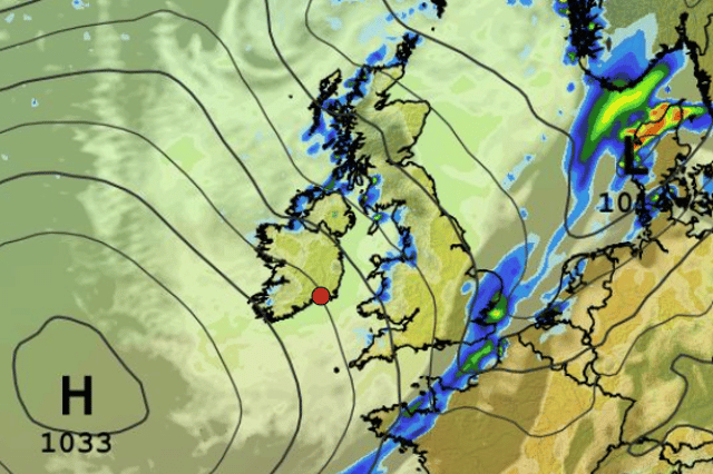 The current weather outlook over Western Europe