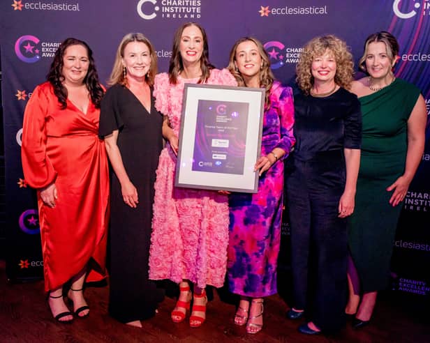 The Spraoi agus Sport team at last year's Charity Excellence Awards, where they secured the Finance Team of the Year award. The organisation is now appealing for public support in this year's People's Choice Award