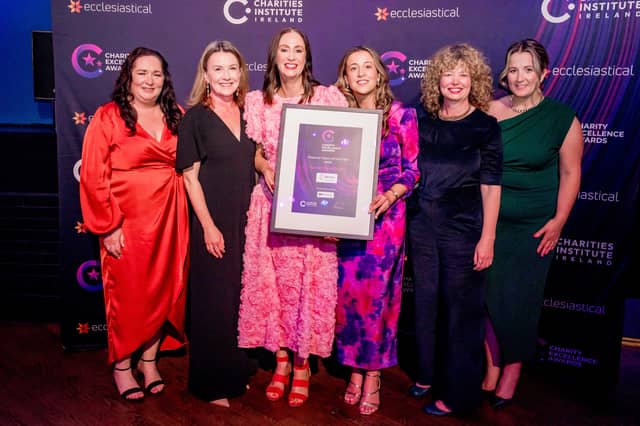 The Spraoi agus Sport team at last year's Charity Excellence Awards, where they secured the Finance Team of the Year award. The organisation is now appealing for public support in this year's People's Choice Award