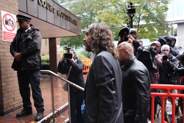 Russell Brand arriving at Southwark Crown Court (Jonathan Brady/PA)