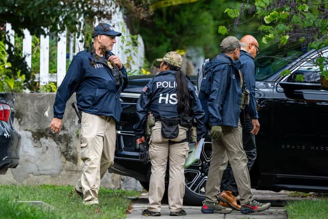 Ms Omar’s home in Washington DC was searched on Monday (AP)